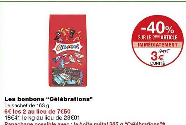 Les bonbons “Célébrations”