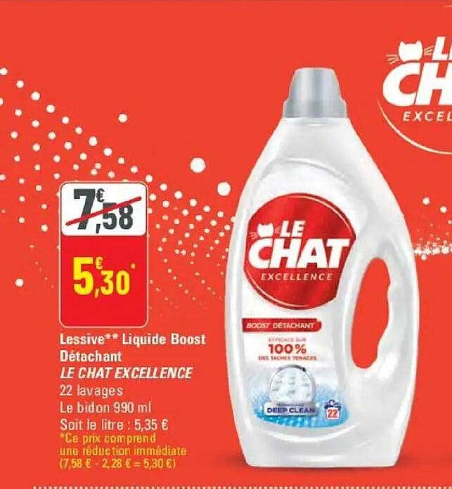Lessive** Liquide Boost Détachant LE CHAT EXCELLENCE