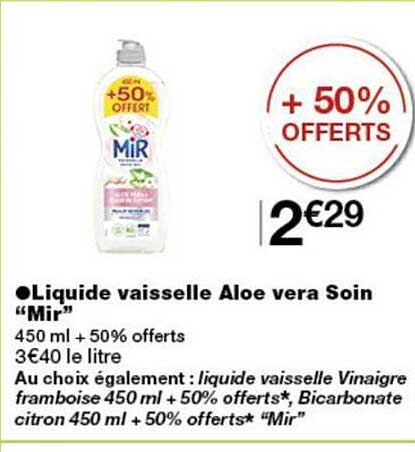 Liquide vaisselle Aloe vera Soin “Mir”