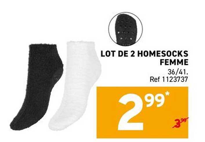 LOT DE 2 HOMESOCKS FEMME 36/41 Ref 1123737