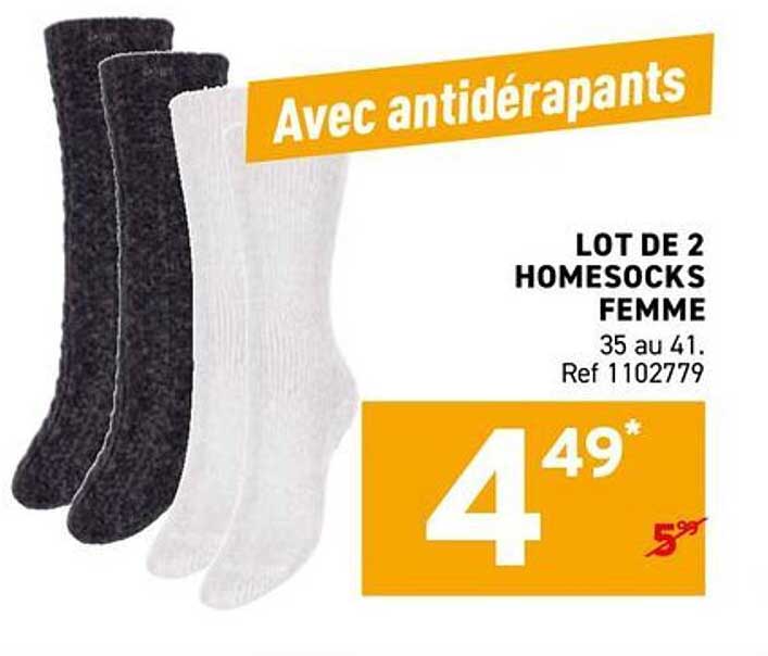 LOT DE 2 HOMESOCKS FEMME