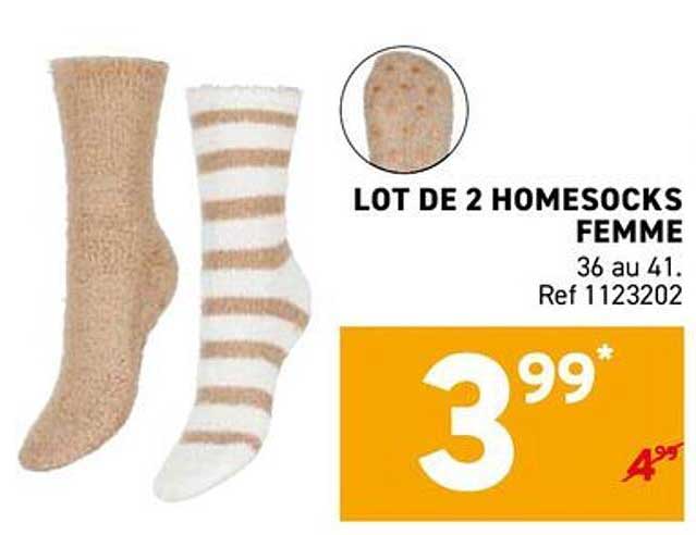 LOT DE 2 HOMESOCKS FEMME
