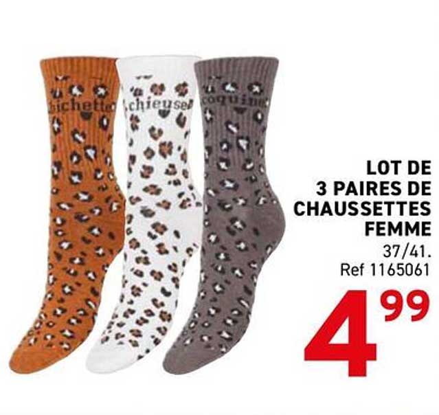 LOT DE 3 PAIRES DE CHAUSSETTES FEMME