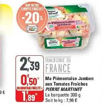 Ma Piémontaise Jambon aux Tomates Fraîches PIERRE MARTINET
