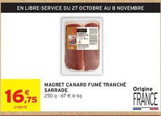 MAGRET CANARD FUMÉ TRANCHÉ SARRADE