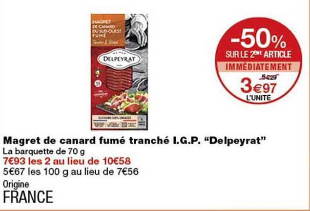 Magret de canard fumé tranché I.G.P. “Delpeyrat”