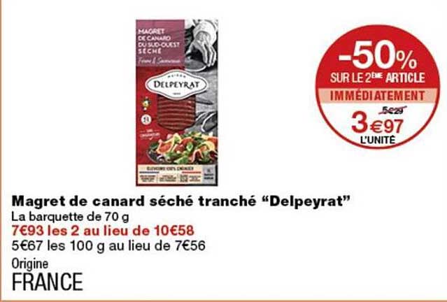 Magret de canard séché tranché “Delpeyrat”