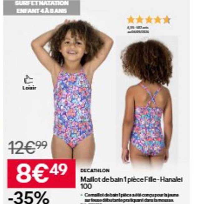 Maillot de bain 1 pièce Fille - Hansli 100