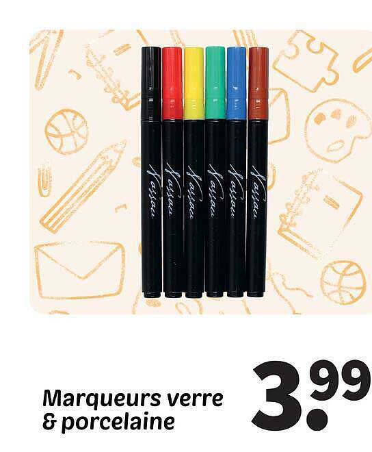 Marqueurs verre & porcelaine