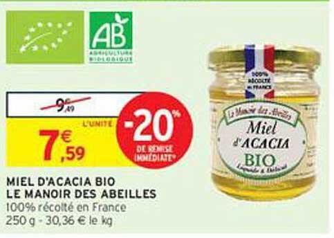MIEL D'ACACIA BIO LE MANOIR DES ABEILLES