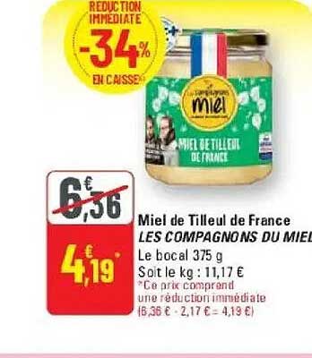 Miel de Tilleul de France LES COMPAGNONS DU MIEL