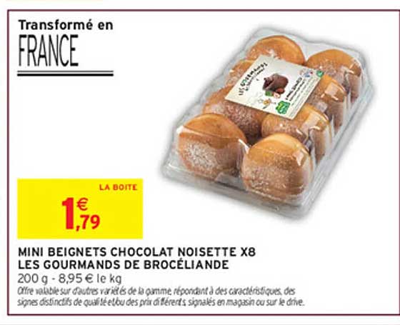MINI BEIGNETS CHOCOLAT NOISETTE X8 LES GOURMANDS DE BROCELIANDE