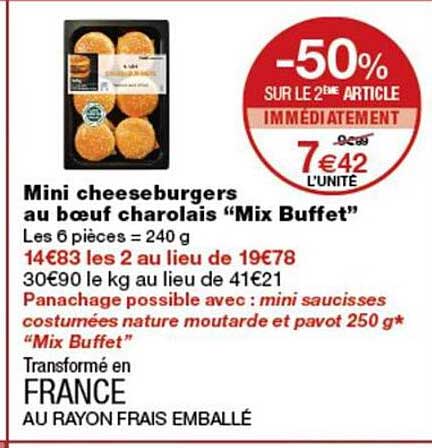 Mini cheeseburgers au boeuf charolais “Mix Buffet”