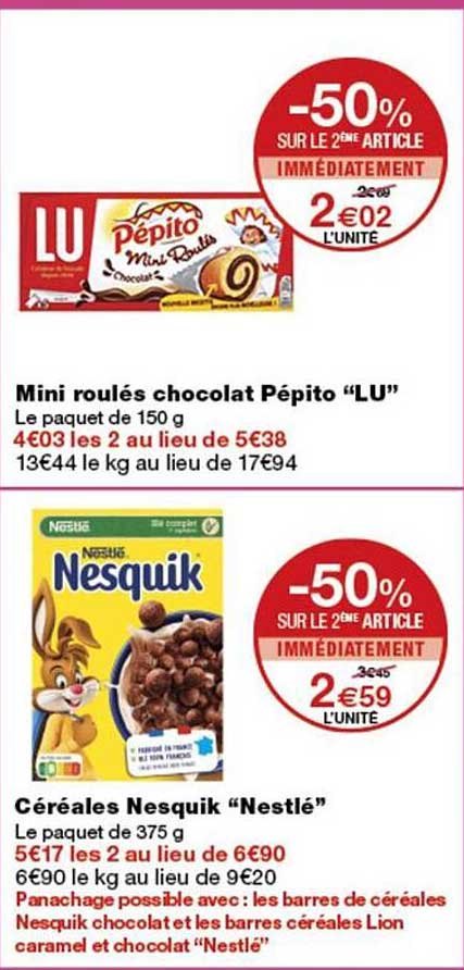Mini roulés chocolat Pépito “LU”