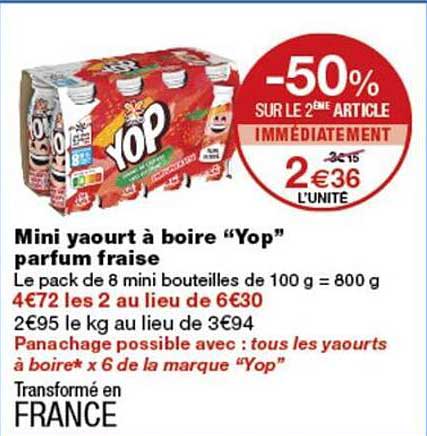 Mini yaourt à boire “Yop” parfum fraise