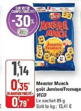 Monster Munch goût Jambon/Fromage VICO