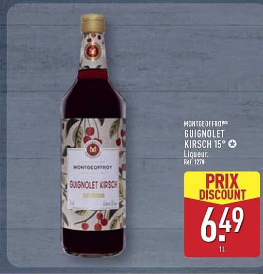 MONTGEOFFROY GUIGNOLET KIRSCH 15° Liqueur. Réf. 1270