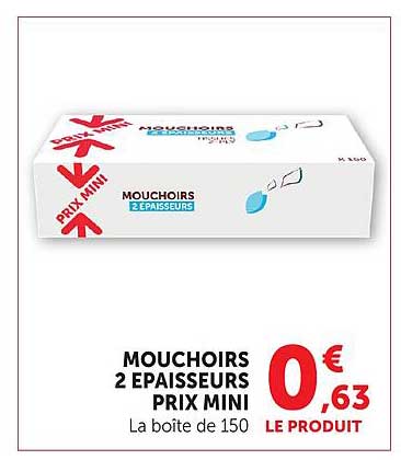 MOUCHOIRS 2 EPAISSEURS