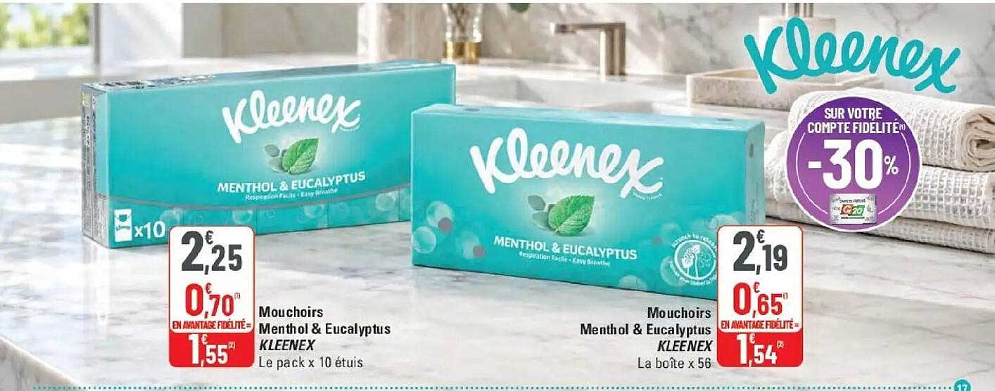 Mouchoirs Menthol & Eucalyptus KLEENEX