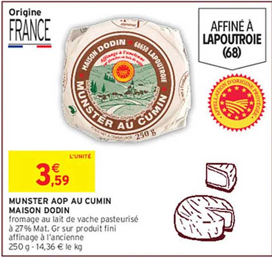 MUNSTER AOP AU CUMIN MAISON DODIN