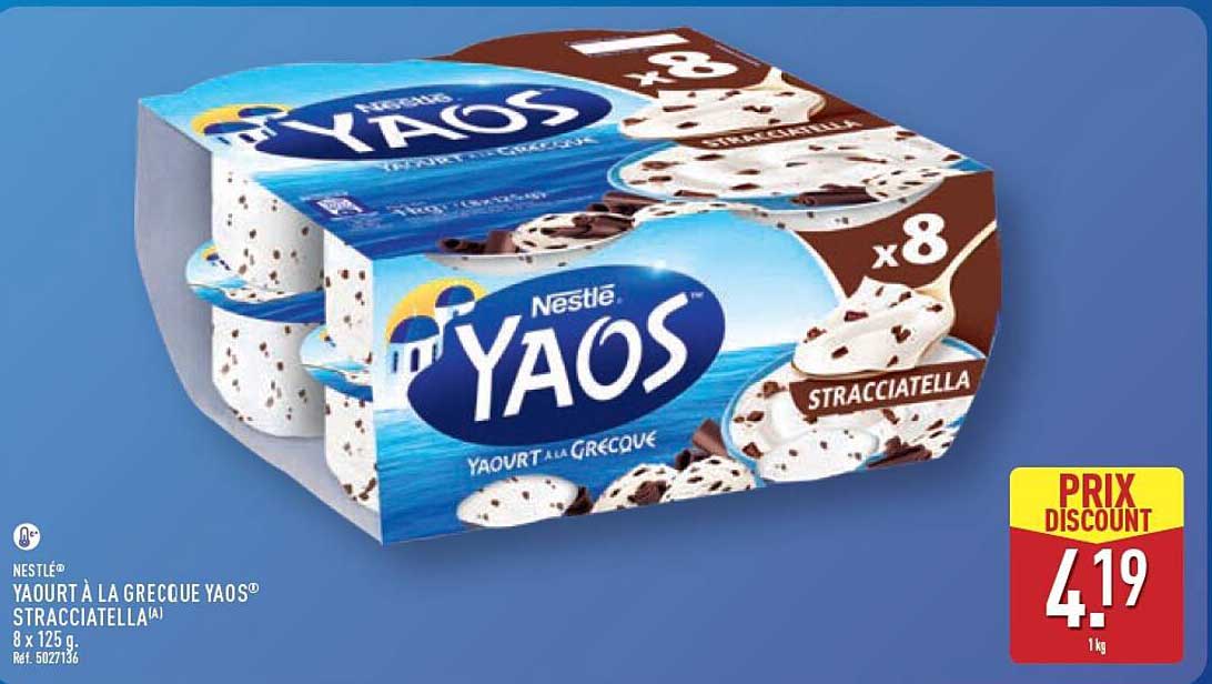 NESTLÉ YAOS YAOURT À LA GRECQUE YAOS STRACCIATELLA 8 x 125 g