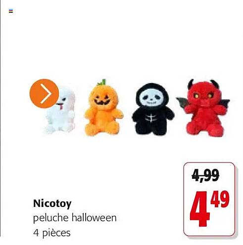 Nicotoy peluche halloween 4 pièces