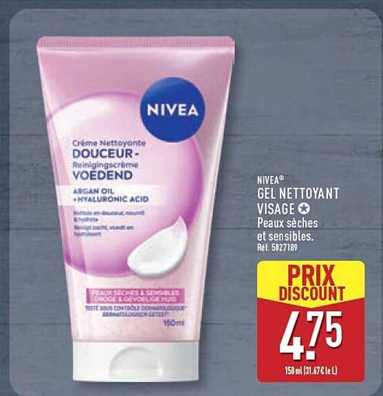 NIVEA GEL NETTOYANT VISAGE Peaux sèches et sensibles. Réf. 5027189