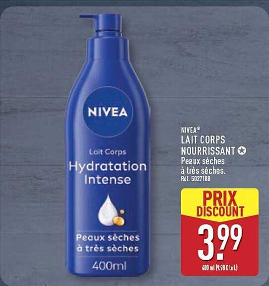 NIVEA LAIT CORPS NOURRISSANT Peaux sèches à très sèches.