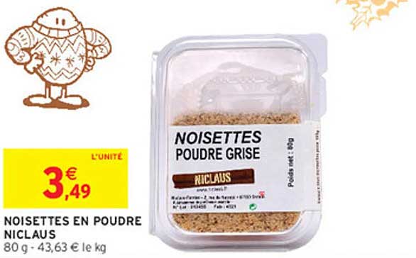 NOISETTES EN POUDRE NICLAUS