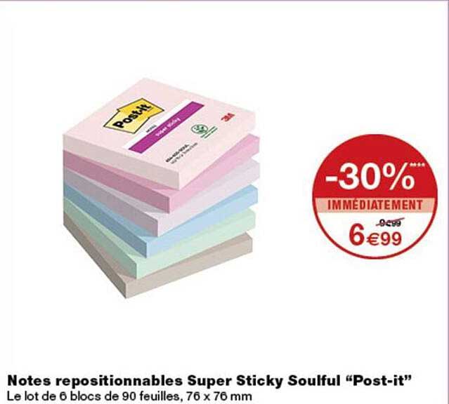 Notes repositionnables Super Sticky Soulful “Post-it”