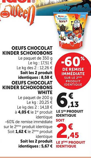 OEUFS CHOCOLAT KINDER SCHOKOBONS