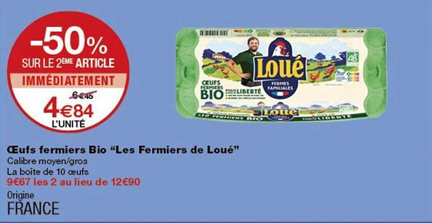 Œufs fermiers Bio “Les Fermiers de Loué”