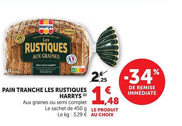 PAIN TRANCHE LES RUSTIQUES HARRYS