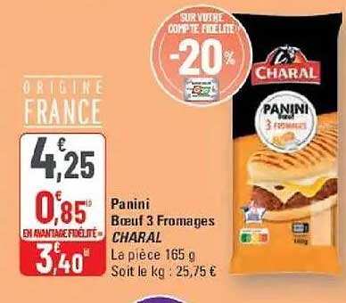 Panini Boeuf 3 Fromages CHARAL