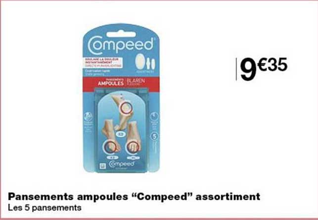 Pansements ampoules “Compeed” assortiment Les 5 pansements