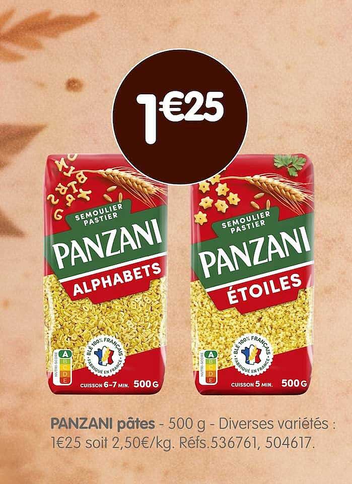 PANZANI pâtes - 500 g - Diverses variétés
