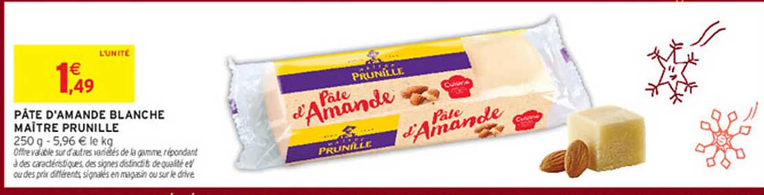 PÂTE D'AMANDE BLANCHE MAÎTRE PRUNILLE