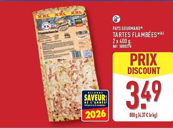 PAYS GOURMAND® TARTES FLAMBÉES*(A) 2 x 400 g. Réf. 5000278