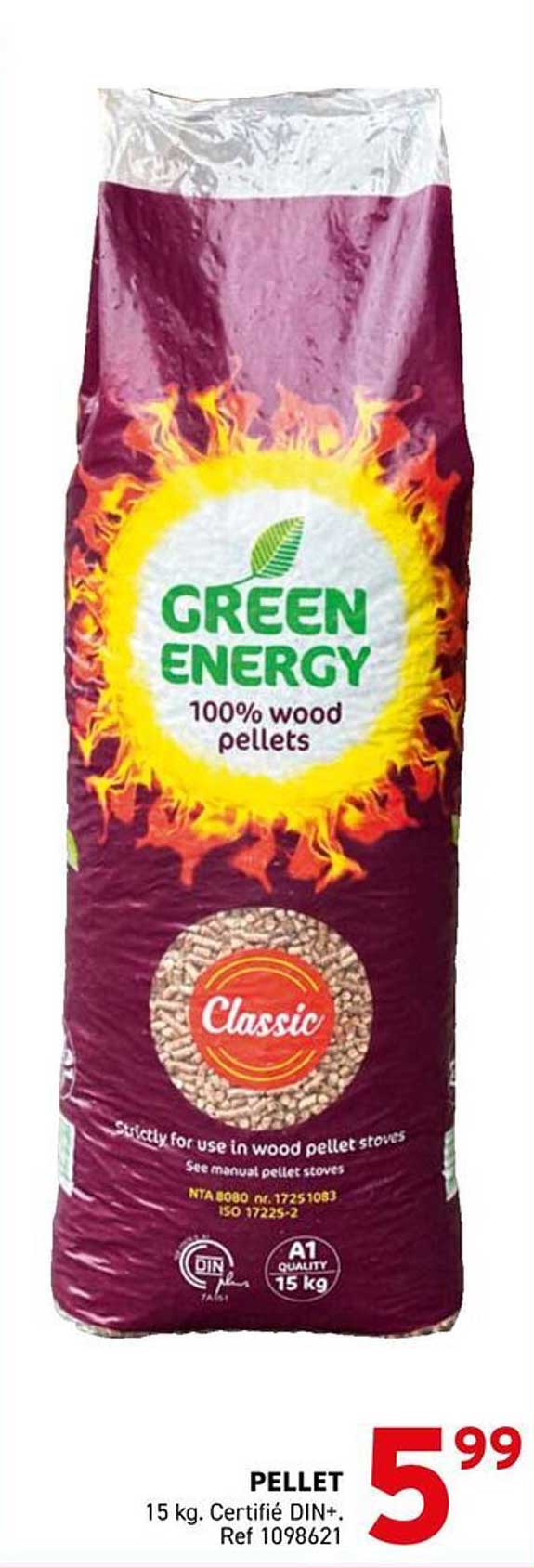 PELLET 15 kg. Certifié DIN+ Ref 1098621