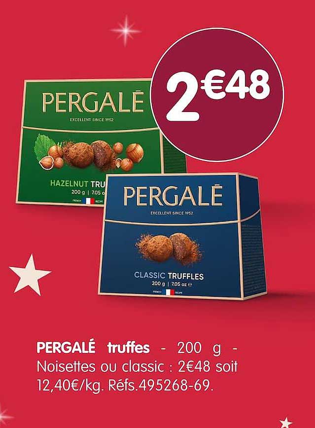 PERGALÉ truffes - 200 g - Noisettes ou classic