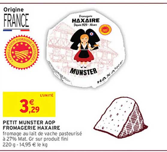 PETIT MUNSTER AOP FROMAGERIE HAXAIRE