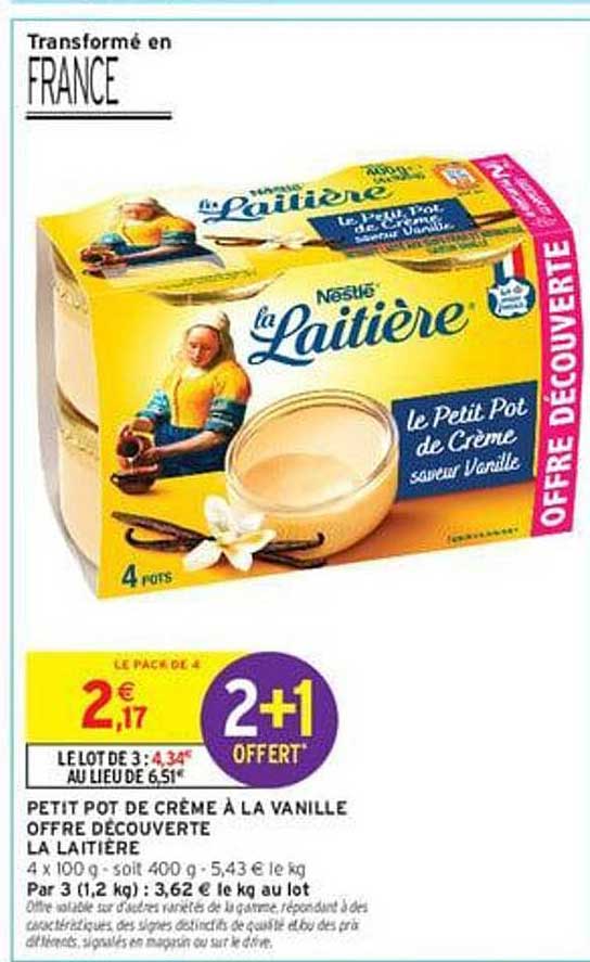 PETIT POT DE CRÈME À LA VANILLE OFFRE DÉCOUVERTE LA LAITIÈRE
