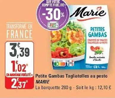 Petite Gambas Tagliatelles au pesto MARIE