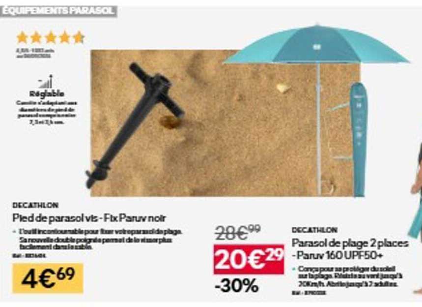 Pied de parasol vis - Fix Paruv noir