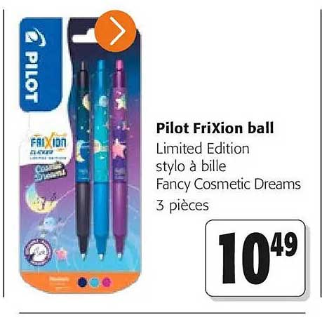 Pilot FriXion ball Limited Edition stylo à bille Fancy Cosmetic Dreams 3 pièces