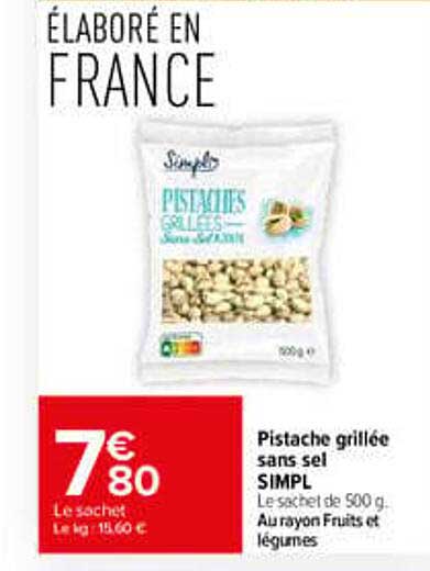 Pistache grillée sans sel SIMPL