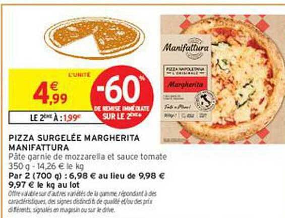 PIZZA SURGELÉE MARGHERITA MANIFATTURA