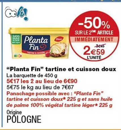 “Planta Fin” tartine et cuisson doux