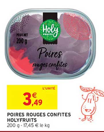 POIRES ROUGES CONFITES HOLYFRUITS