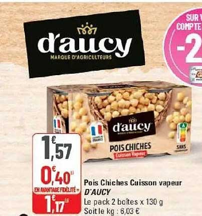 Pois Chiches Cuisson vapeur D'AUCY